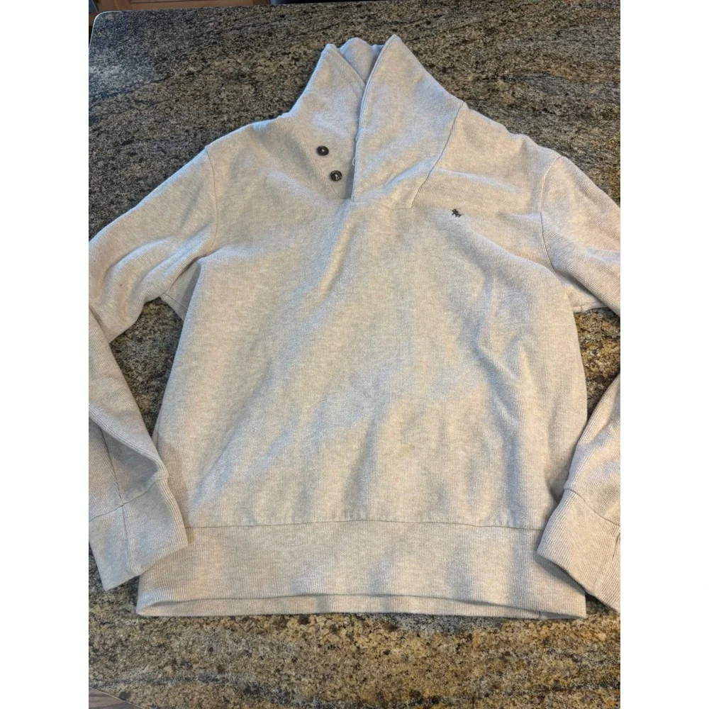 Polo Ralph Lauren Men's Light Tan Cotton Knit Mock Neck Pullover Sweater‎ M